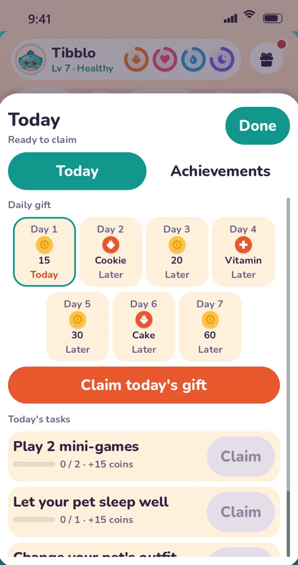 The daily gift calendar and three small tasks