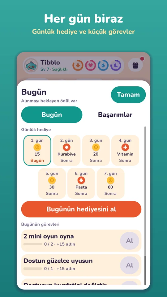 Günlük hediye ve küçük günlük görevler